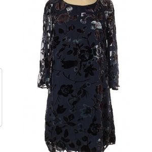 Vintage style velvet floral burnout dress